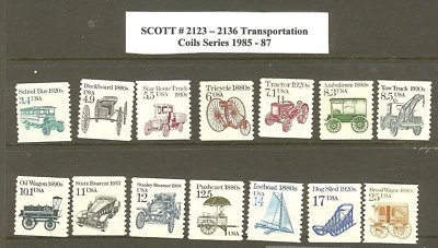 US Scott # 2123 -2136 1985-87 Transportation Coils MNH - Image 1 of 2