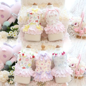 Cute Dog Pet Cat Clothes Small Dogs Summer Dress Maltese Yorkshire Skirt Vest - Picture 1 of 18