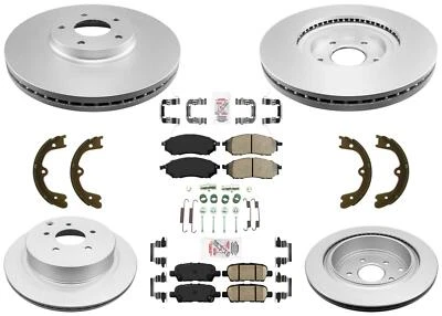 Rotores de freno delanteros traseros recubiertos GEO pastillas de freno para Nissan Murano 13-2014 4 puertas Foto 1 de 4