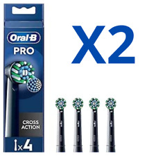 x 2 Oral-B Cross Action Testine  2 Confezion da 4 Testine nere. totale 8 pezzi