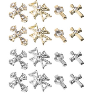  80 pièces alliage manucure décoration ongle bijoux croix rétro diamant
