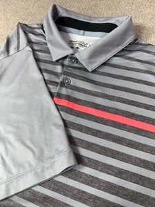 Nike Golf Polo Shirt Med Gray Coral Tour Performance Dri-Fit Short Sleeve - Picture 1 of 7