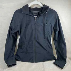 Murmeltier Kapuzenjacke mit durchgehendem Reißverschluss schwarz weiche Schale Damen Größe Medium - Bild 1 von 11