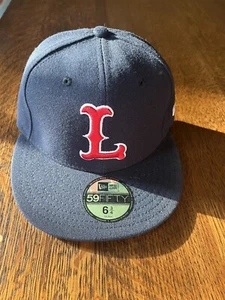 New Era 59Fifty Lowell Spinners size 6 3/4 fitted baseball Navy hat Red "L" - Picture 1 of 4
