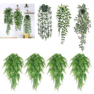 3/4X Artificial Hanging Plants Indoor Fake Trailing Plants Home Office Decor - Picture 1 of 17