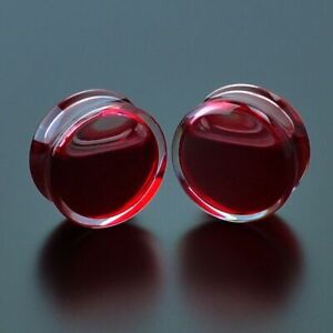 Bouchons en acrylique sang liquide rouge tunnels boucles d'oreilles piercing élargit jauge mode