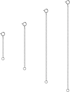 Necklace Extender, 4Pcs 925 Sterling Silver Necklace Extenders Chain Bracelet - Picture 1 of 7