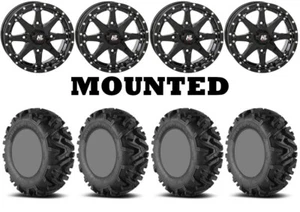Kit 4 EFX MotoMTC Tires 27x10-14 on High Lifter HL10 Black Wheels POL - Picture 1 of 5