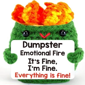 Dumpster Emotional Fire Support Positive Crochet Gifts Birthday Gift for Wome... - Picture 1 of 7