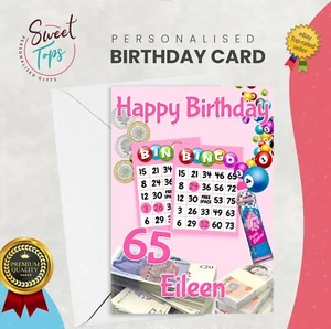 PERSONALISED A5 BIRTHDAY CARD BINGO | ANY NAME | AGE - Picture 1 of 3