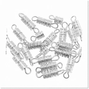 100 Premium Silver Barrel Screw Clasps - 4 x 15 mm - Secure and Stylish Jewelry - Picture 1 of 7
