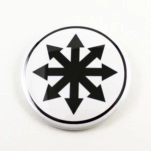 CHAOS Star 2 1/4 Inch Button Black/White - Moorcock GWAR Punk Metal Symbol - Picture 1 of 2