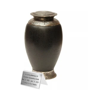 Exclusieve mooie glazen crematie-urn - zwart - begrafenisurn voor as - volwassen - Picture 1 of 7