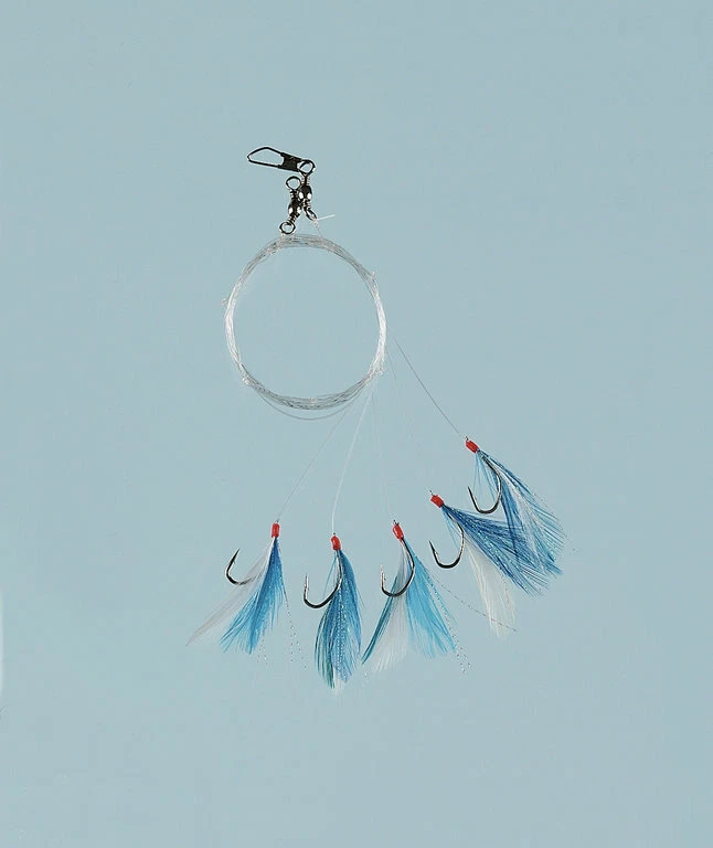 FLADEN Blue Flash Feathers Rig, Heringsvorfach, Größe 8 bis 1/0, 5 Haken Makrele - Bild 1 von 1