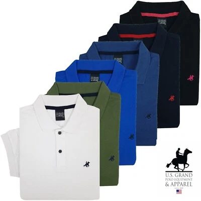 Polo da Uomo Maniche Corte Semplice Tinta Unita U.S. GRAND POLO M L XL XXL XXXL - Imagen 1 de 2