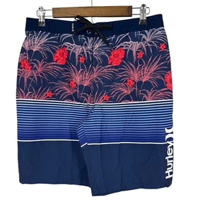 Hurley Boys Board Shorts Tropical Print With Drawstring Waist & Back Pocket Size - Picture 1 of 10