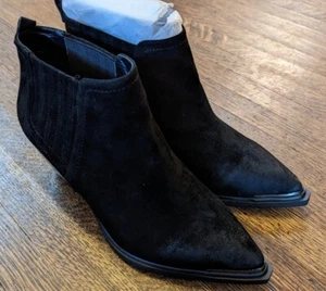 Sbicca Women's Cardinal Ankle Bootie Black Leather Suede Size 7.5 - Picture 1 of 8