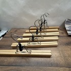 6x Holz Kleiderbügel Rockbügel Metall Clips Set