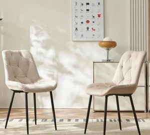 CLEARANCE 2/4 Velvet Dining Chairs Soft Padded Seat with Metal Legs – Kitchen Ho - Picture 1 of 21