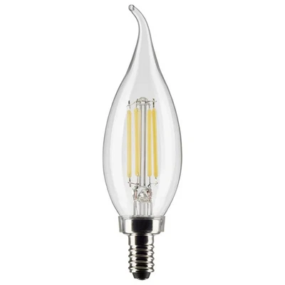 4 Watt CA10 LED - Clear - Candelabra Base - 2700K - 350 Lumens - 120 Volt - 2-Ca - Image 1 of 4