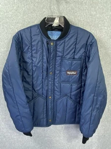 RefrigiWear Jacket Mens Medium Blue Quilted Insulated Workwear Made USA 0525 - Picture 1 of 11