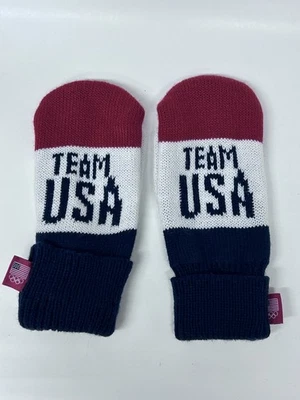 Nuevo Con Etiquetas Antiguo Equipo Naval EE. UU. Juegos Olímpicos Mitones Rojo Blanco Azul Foto 1 de 4