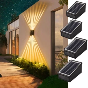 2x 4x LED Lámpara Solar Exterior Lámpara de Pared Lámpara de Valla Lámpara de Jardín Linternas RGB Blanco - Imagen 1 de 18