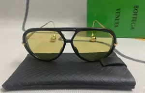 BOTTEGA VENETA Sunglasses BV1273 Black Gold With Full Box - Picture 1 of 6