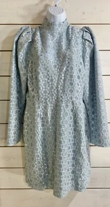 WAYF Elan Metallic Lace Minidress Powder Blue XL Vintage Style Spring 60s Mod - Picture 1 of 6