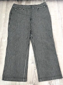Ann Taylor LOFT Laura Style Womens Size 8 Black and White Striped Mid-Rise Pant - Picture 1 of 6