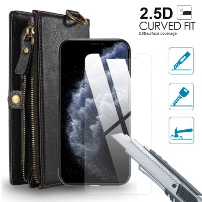 Leather Detachable Wallet Magnetic Flip Card Case Cover for iPhone 13 12 Pro Max - image 1 of 4