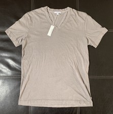 NWT James Perse Men's Short Sleeve V Neck T-Shirt Cotton Light Gray -Sz 2
