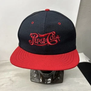 Vtg Pepsi Cola Hat Adult Snapback Red Black Rare Script SKM Made in USA - Picture 1 of 10