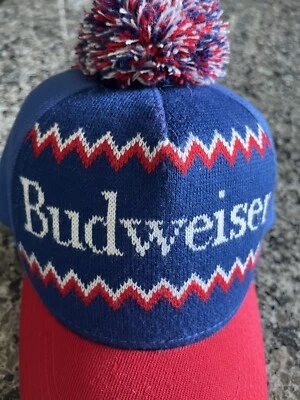 Budweiser Snapback Trucker Hat Baseball Novelty Pom Pom Collector 2016 Z8 - Image 1 of 4