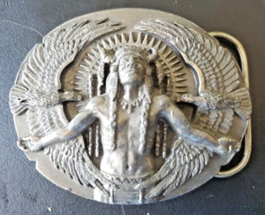 Siskiyou Native American Indian Chief Biker Western Cowboy 1991 Belt Buckle - Picture 1 of 4