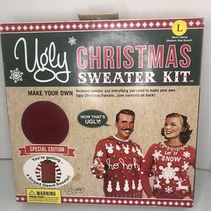 Maglione Brutto Natale Kit Artigianale Rosso Uomo Taglia Large Crea il tuo NUOVO - Foto 1 di 6