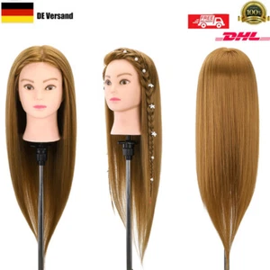 24''Übungskopf Mannequin mit 50% Echthaar Friseur Trainingskopf für Frisuren - Bild 1 von 12