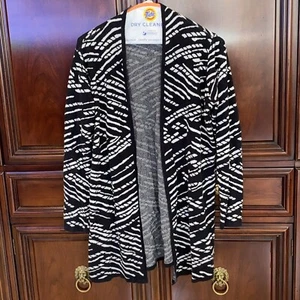 BYdesign Long Cardigan Sweater, M, Black/White, Lightweight, Excellent Condition - Picture 1 of 4