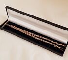 Antique 9Ct Solid Rose Gold Double Albert Watch Chain. Late C19th