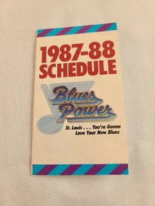 St. Louis Blues NHL Hockey  1987 - 1988 Vintage Pocket Schedule ~ Budweiser - Picture 1 of 5