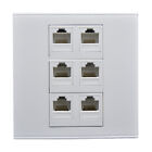 86 Type 6 Ports CAT5E RJ45 Wall Plate Electronic Wall Mounting Plate  Cover