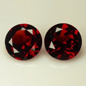 8,30 quilates y 10 mm _ Granate rojo almandina natural 10 mm corte redondo 2 piezas piedras preciosas - Imagen 1 de 11