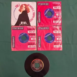 5 DISCHI-VINILI-45 GIRI-LP-MINA-MILLE BOLLE BLU-L'UOMO PER ME-LA NOTTE-UN BACIO - Foto 1 di 11