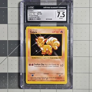 Vulpix Blue Dot Butt Error Error Error Base Set Shadowless Pokemon Card CGC 7,5 casi nuevo - Imagen 1 de 4