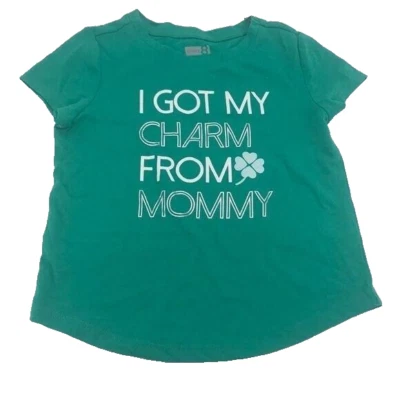 Camisa Crazy 8 Girls Verde Talla 4T "I Got My Charm From Mommy" Foto 1 de 4