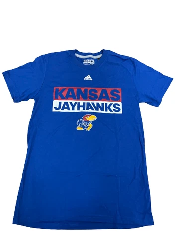 Adidas NCAA Kansas Jayhawks Go-To Tee Blue/Red DA8251 Cover