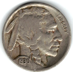 1936 S Buffalo Nickel in BELLE CONDIZIONI ~ VEDI LA SCANSIONE stk d 79 - Foto 1 di 5