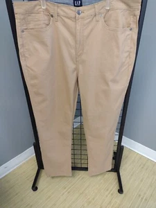 GAP Classic Slim Fit Pants Men's Size 40x30 Straight Leg Khaki Tan Stretch Jeans - Picture 1 of 7