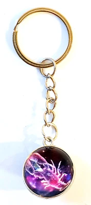 Cancer Keychain Glow in the Dark Zodiac Scorpion Key Ring Astrology Accessory - Image 1 of 4