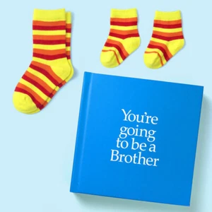 Pooter 'You're Going to be a Brother' Hardback Book with Two Pairs of Socks - Picture 1 of 1